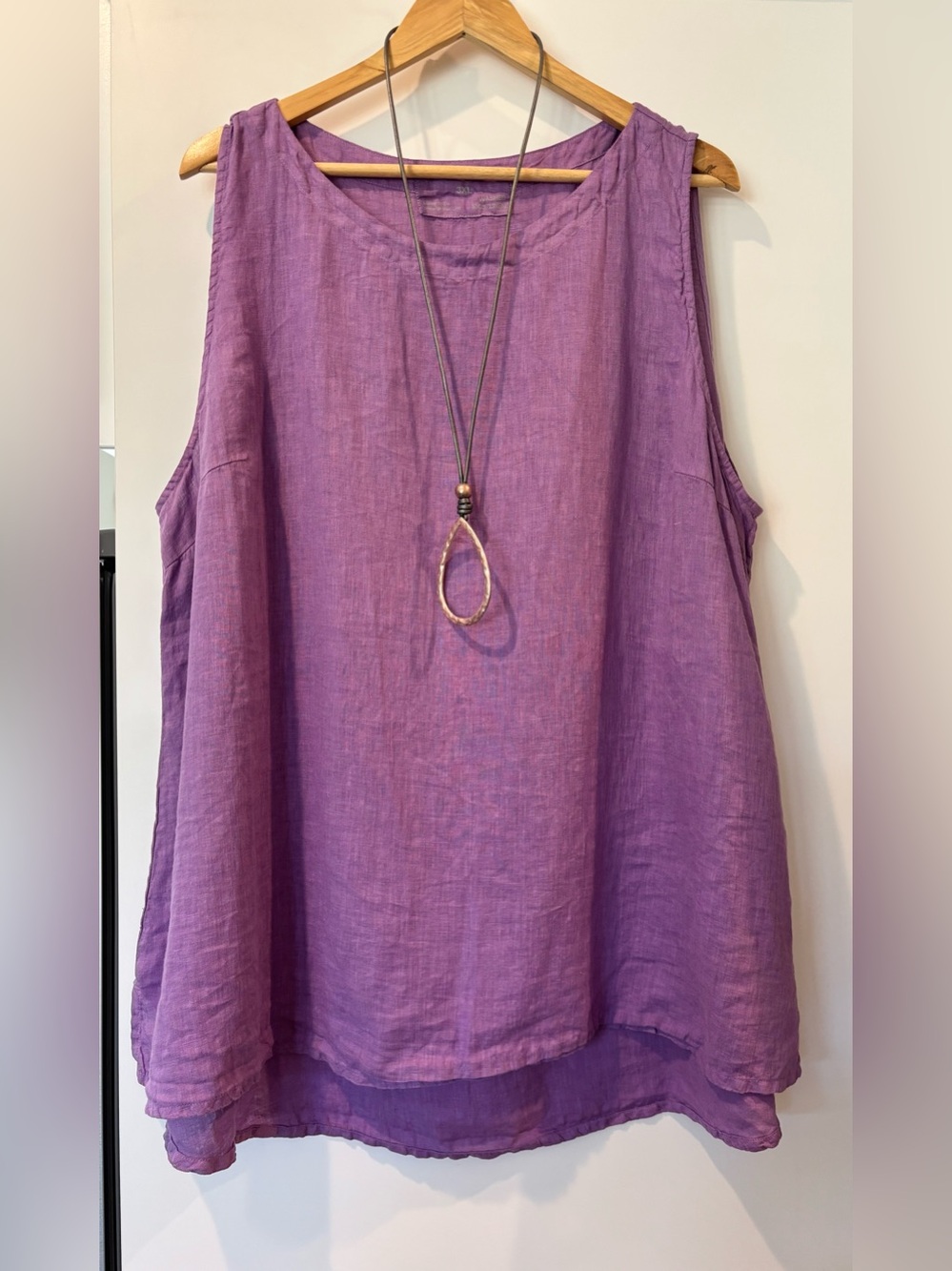 Grizas 100% Linen long tank top in a gorgeous lavender color size 3XL! - Picture 2 of 5
